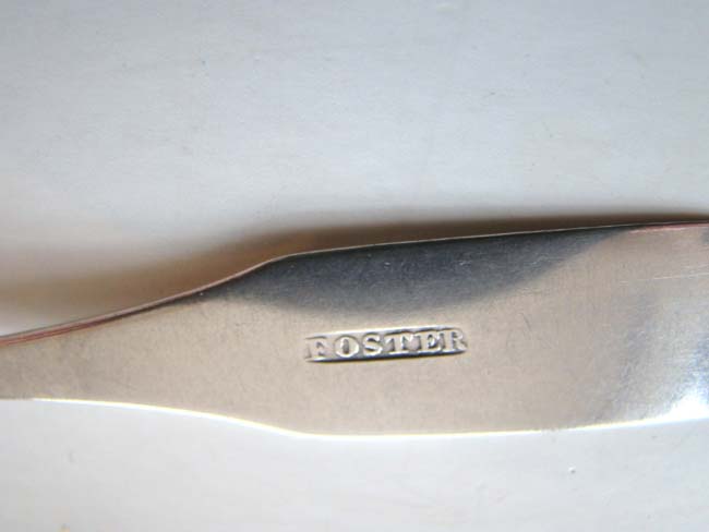A set of 4 Antique Silver Teaspoons by Joseph Foster of Boston circa 1795 — image 3